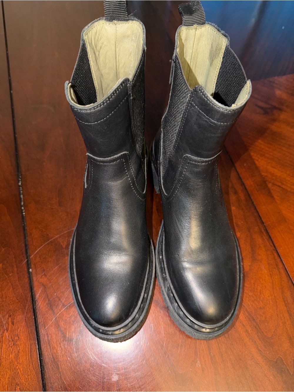 Classic Black Leather Women's Ankle Boots